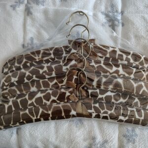 Once Upon a Rose Padded Clothes Hangers with Giraffe Print Set Of 2 Packs. New